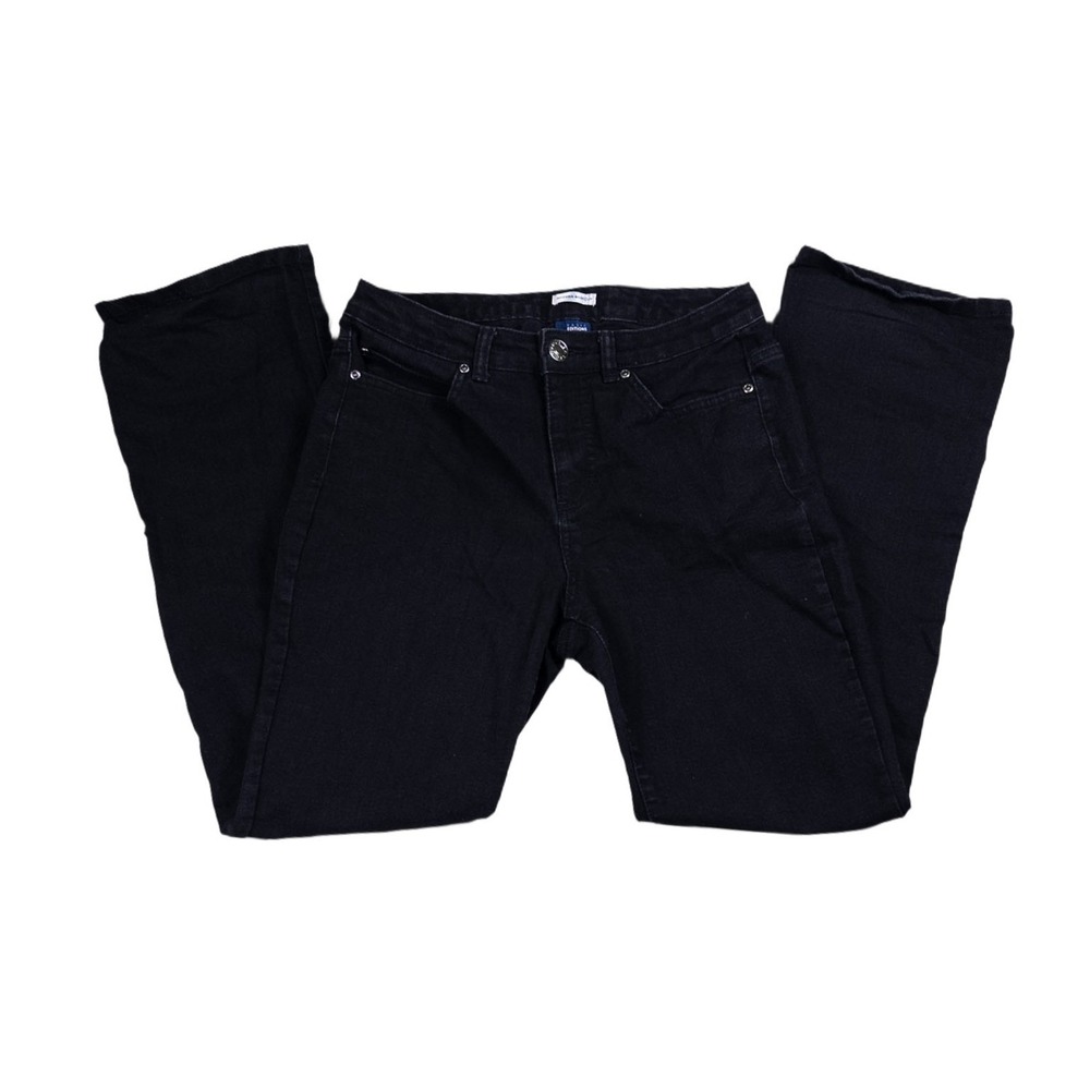 Basic Editions Modern Bootcut Jeans Womens 8 Black Good Stretch Denim Pants